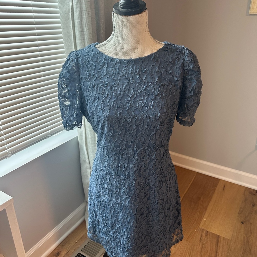 Elegant Lace Blue Top
